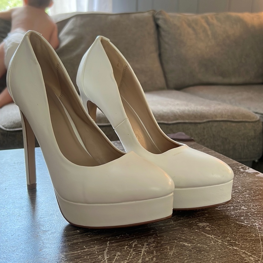 White high heels